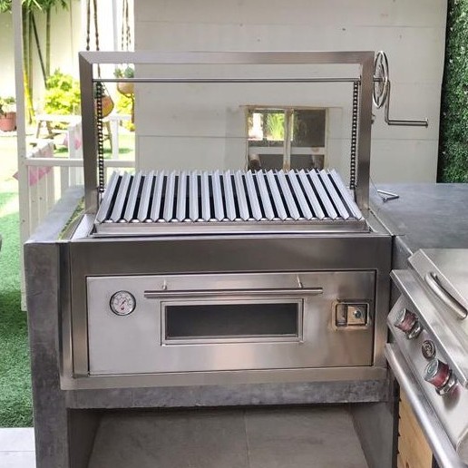 Argentinian Style Stainless Steel Grill with Insulated Lower Box 24"